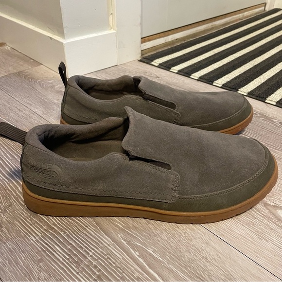 The North Face Suede Leather Moss Green Mens Loafer Slip On Shoe Size 13 Rare - Picture 4 of 9